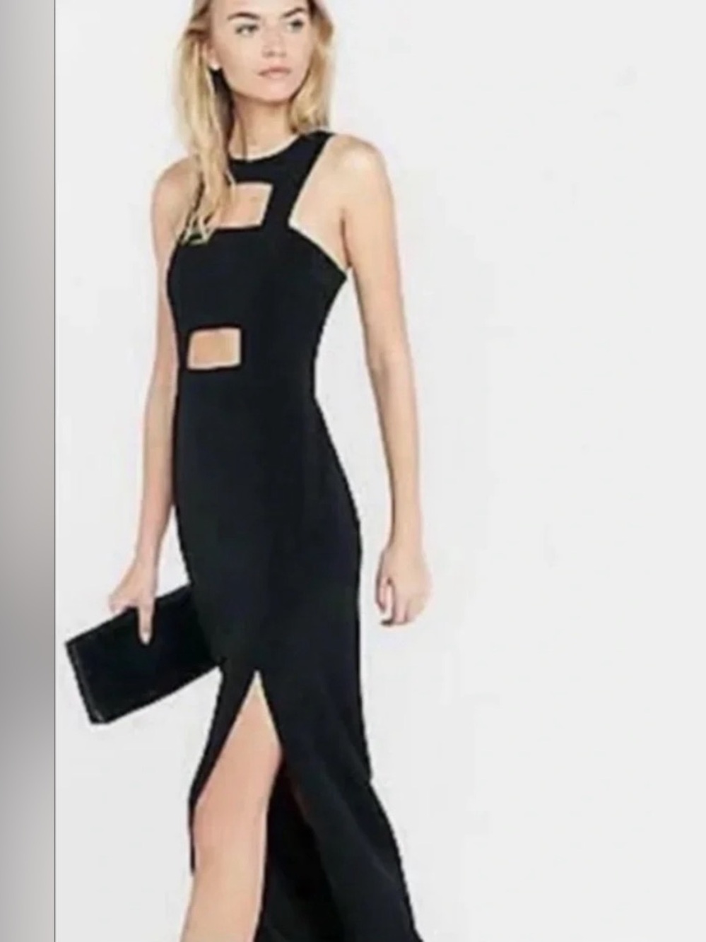 Express Formal Long Dress Black Cut Outs Women’s Size 10 Maxi
